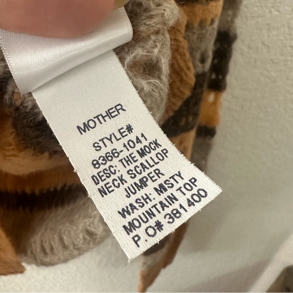 NEW MOTHER THE MOCK NECK SCALLOP JUMPER IN MISTY MOUNTAIN TOP SWEATER - Picture 8 of 10